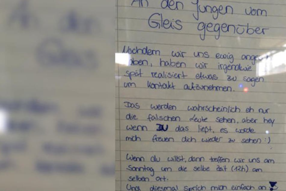 Mit diesem Zettel suchte die 16-Jährige nach dem Jungen.