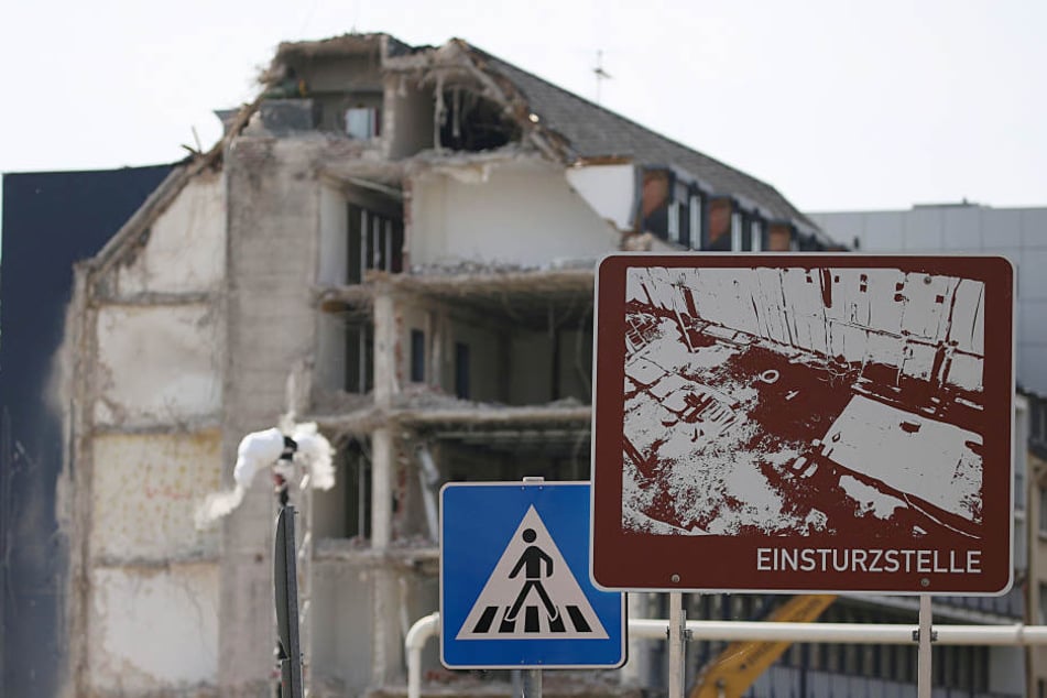 Die Einsturzstelle des Kölner Stadtarchivs.
