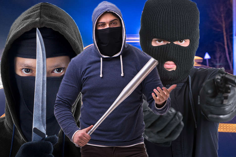 Die drei Täter waren mit Messer, Baseballschläger und einer Pistole bewaffnet. (Symbolbild)