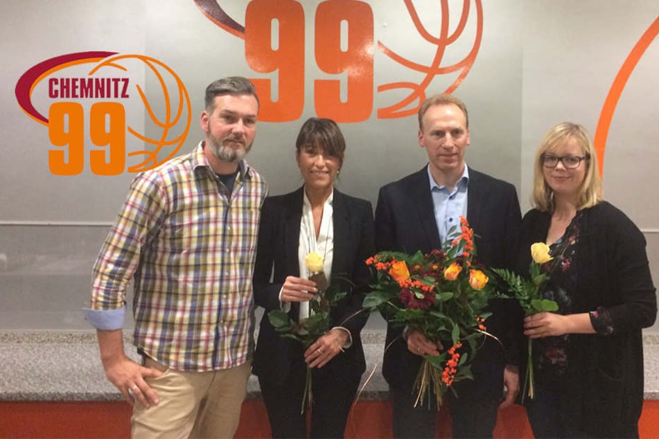 V.l. Sven Böttger (Vizepräsident), Dr. Micaela Schönherr (Präsidentin), Martin Schuster (Ex-Präsident), Tina Möckel (Schatzmeisterin)
