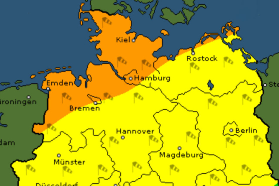 Am Freitag ziehen die Ausläufer eines Orkantiefs über Norddeutschland.