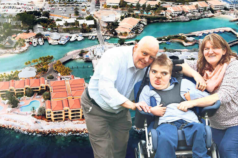 Oliver (52) und Alla Karl (40) kümmern sich liebevoll um ihren Sohn Benjamin - ein Vollzeitjob! Im Delfin-Therapiezentrum auf der Insel Curacao weiß man um die positive
Wirkung der Meeressäuger auf kranke Menschen.