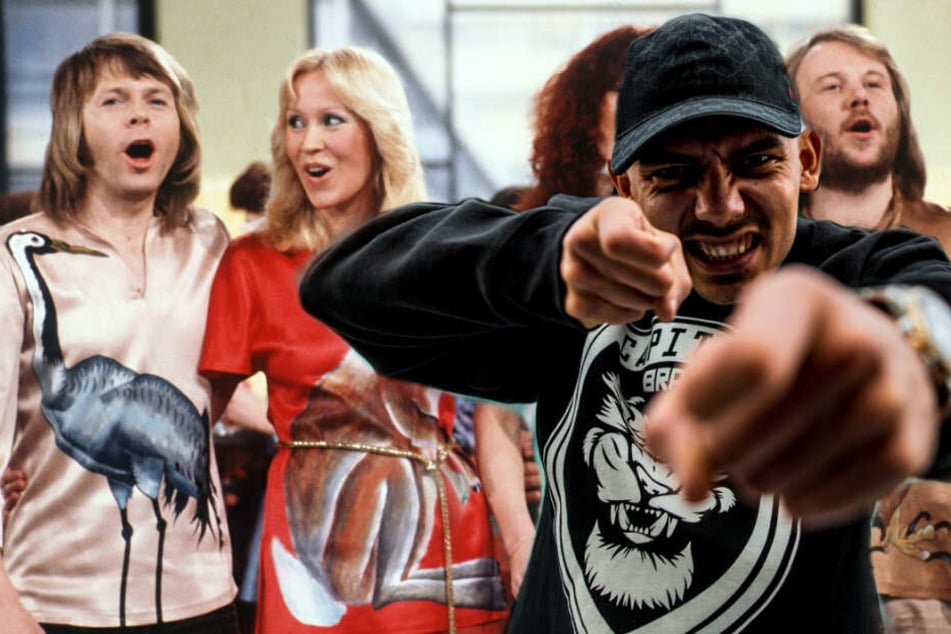 Capital Bra hat jetzt neun Nummer-eins-Hits - genauso viel wie Abba in ihrer gesamten Karriere. (Bildmontage)