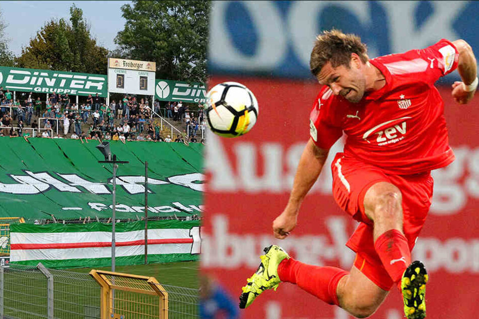 Chemie Leipzig fordert in im Sachsen-Pokal-Achtelfinale den FSV Zwickau (rechts Torjäger Ronny König).