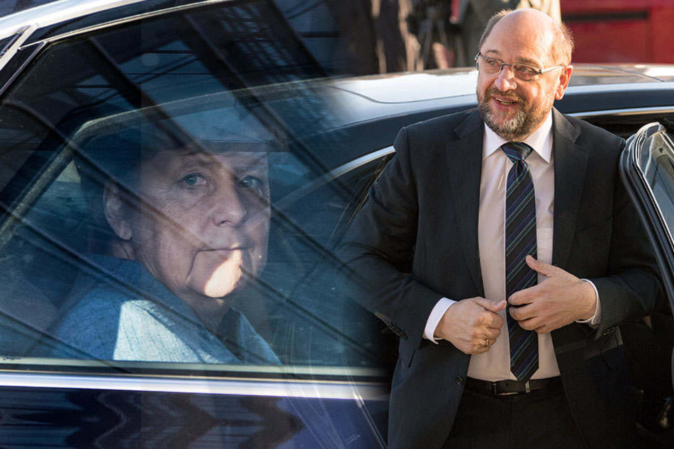 Angela Merkel und Martin Schulz auf den Weg zu den Sondierungen. Wird am Donnerstag die Entscheidung verkündet?