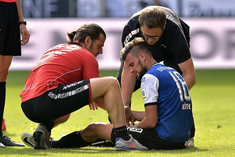 Christopher Nöthe musste im Spiel gegen Hannover verletzt raus. Für das Spiel gegen Aue fällt er aus.