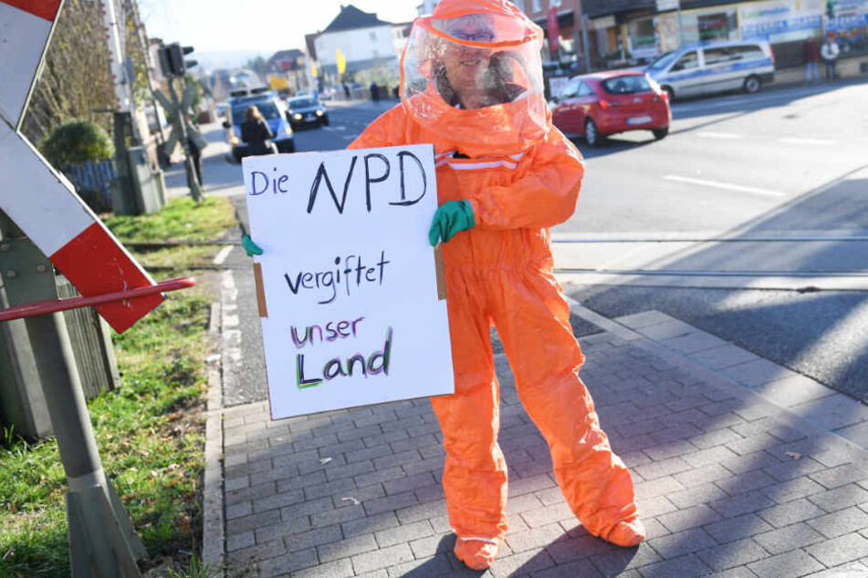 Gegen den Bundesparteitag der NPD im November in Büdingen gab es Protest.