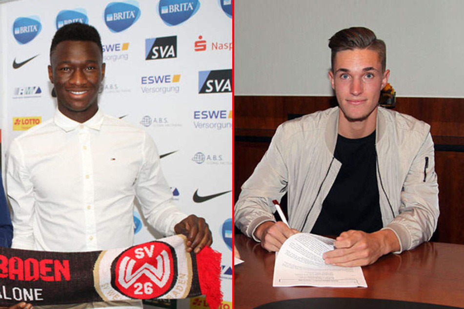 Verlassen RB in Richtung Wiesbaden (v. l. n. r.): Agyemang Diawusie und Sören Reddemann.