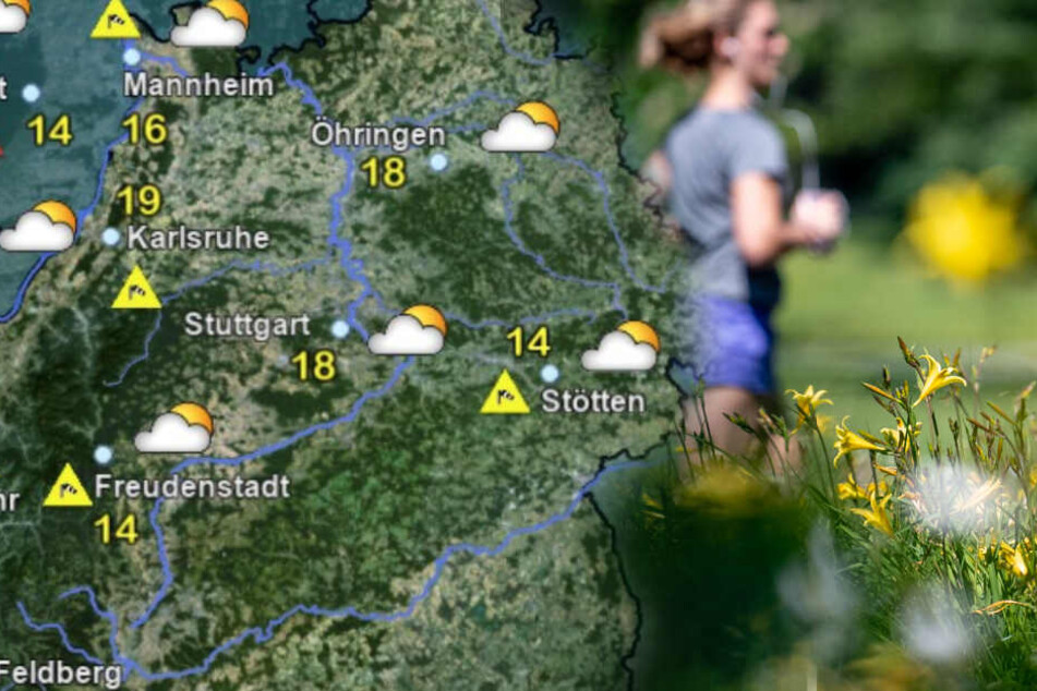 So wird das Wetter in Baden-Württemberg am Sonntagnachmittag. (Fotomontage)