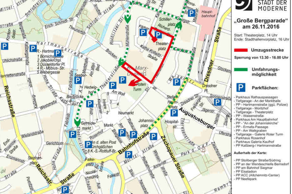 Für die Bergparade müssen in der Innenstadt zahlreiche Straßen gesperrt werden.