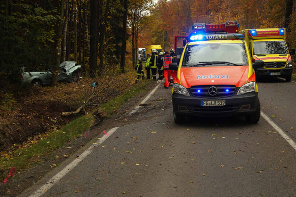 Auf der B101 bei Freiberg hat es heftig gekracht.