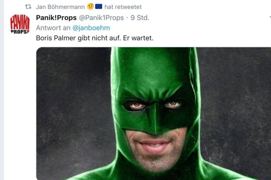 Auch der Satiriker nennt Palmer aufgrund seines etwas zu großem Engagement den "deutsche BATMAN".