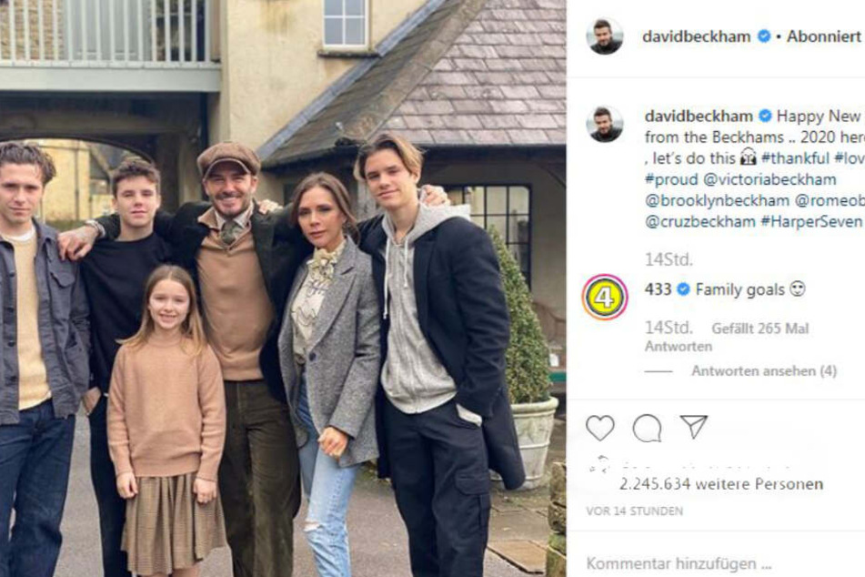 Wie süß: Das Neujahrsfoto der Beckhams.