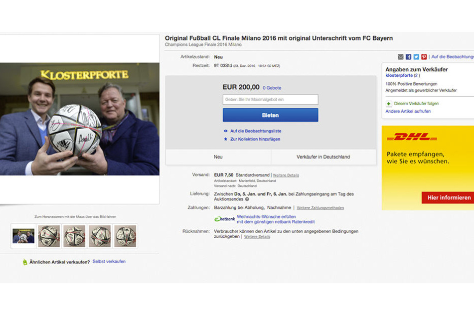 Auf eBay gibt's den Final-Ball der Champions League zu ersteigern.