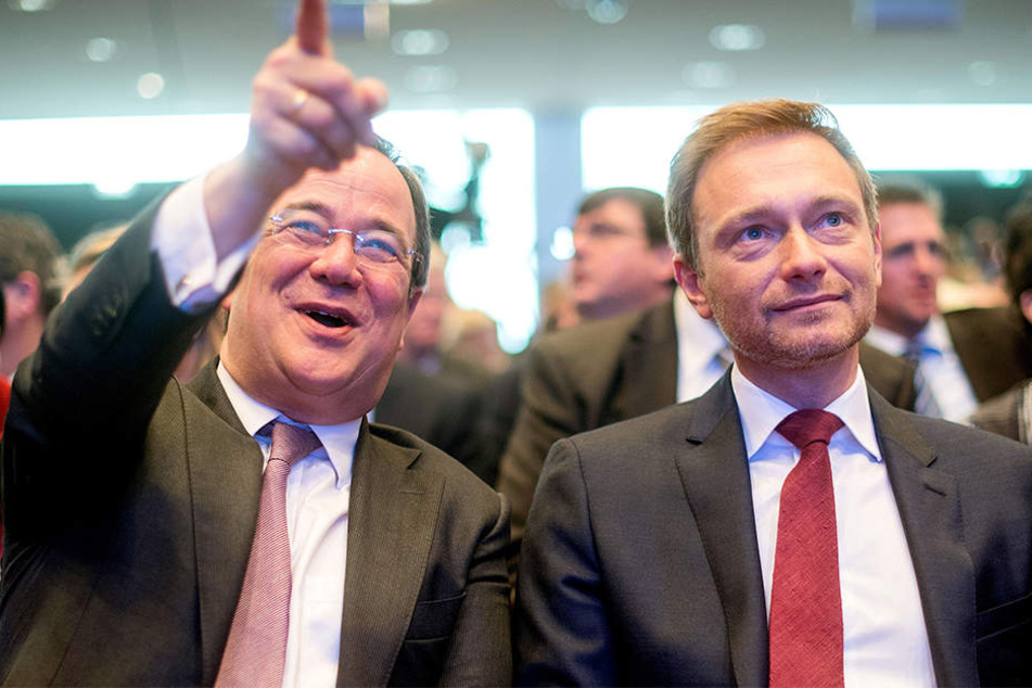 Armin Laschet (links) und Christian Lindner wollen über eine Koalition in NRW verhandeln.