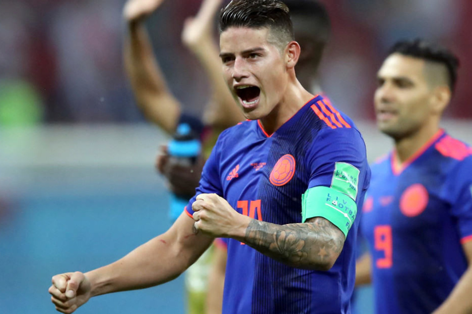 James Rodríguez stand bei der Fußball-WM für Kolumbien auf dem Feld.