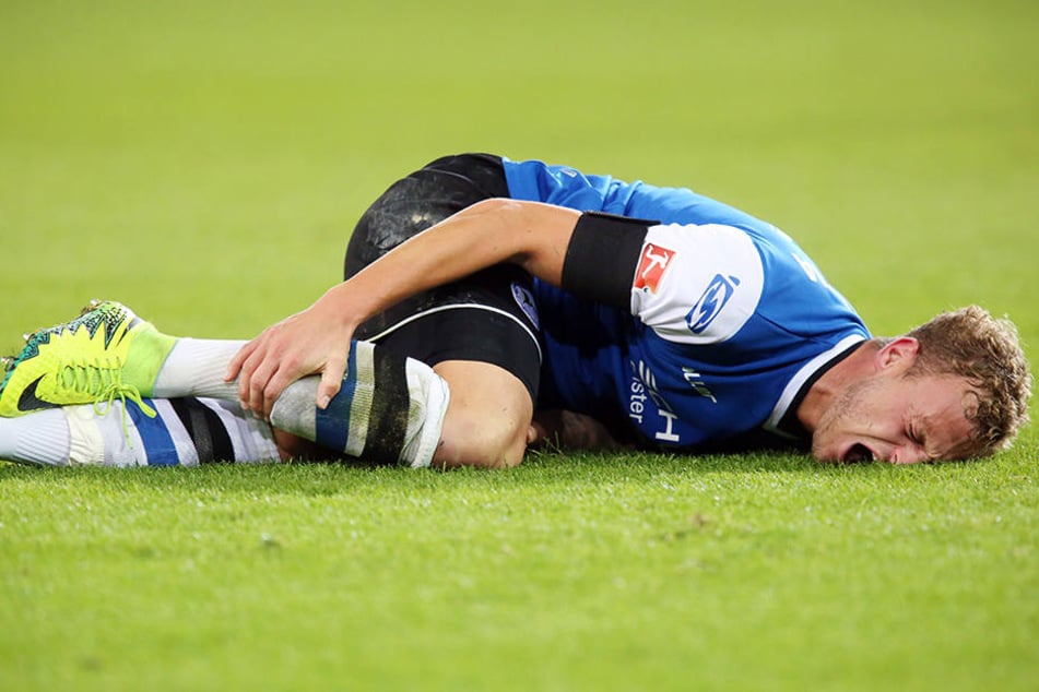 Schon während des Spiels gegen die Würzburger Kickers lag Hemlein am Boden.