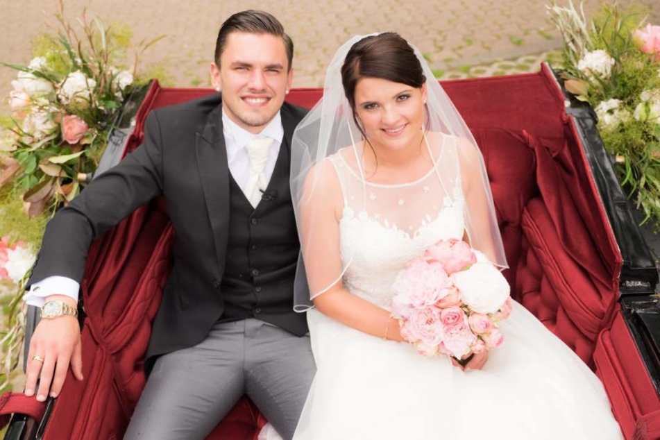 Pascal und seine Frau Michelle bei ihrer kirchlichen Hochzeit im Mai.