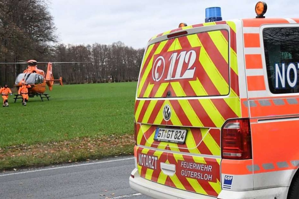 Für den Transport mit einem Rettungshubschrauber war der Unfallfahrer zu schwer verletzt.