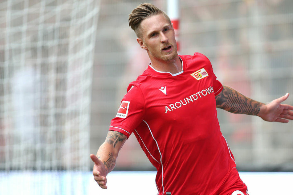 Sebastian Polter bejubelt seinen Treffer gegen Bröndby IF.