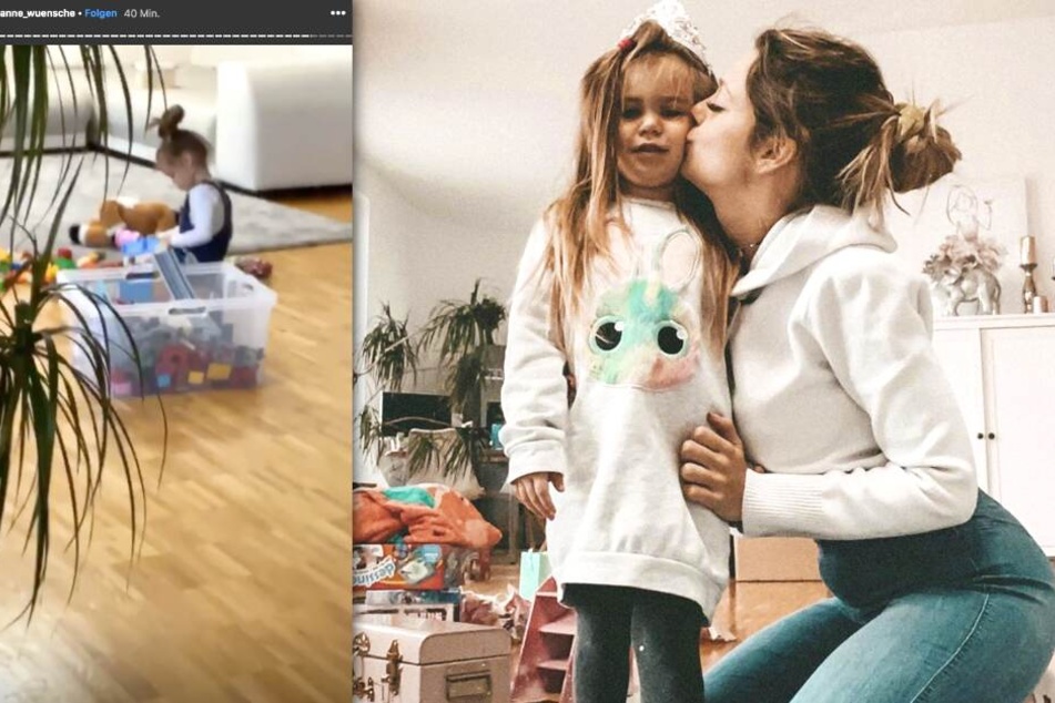 Auf Instagram zeigt Anne Wünsche (28) ihre Tochter Juna (4) beim Spielen.