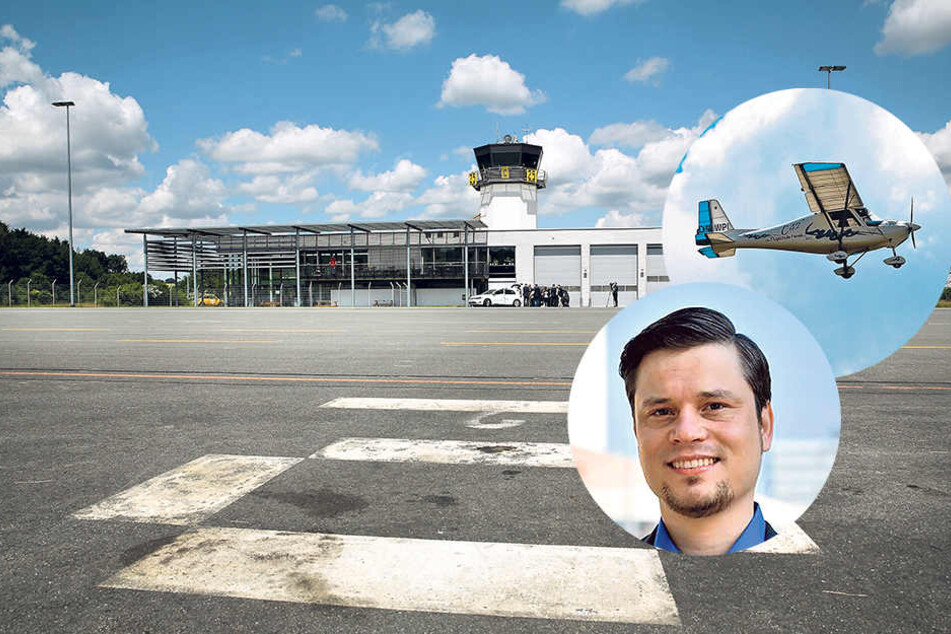 Still ruht die Landebahn: Auf dem Flugplatz Chemnitz/Jahnsdorf ist die Anzahl der Flüge und Passagiere deutlich gesunken. Stadtrat Thomas Sänger (37, AfD) fordert, die Landebahn auf 1 200 Meter zu verlängern.