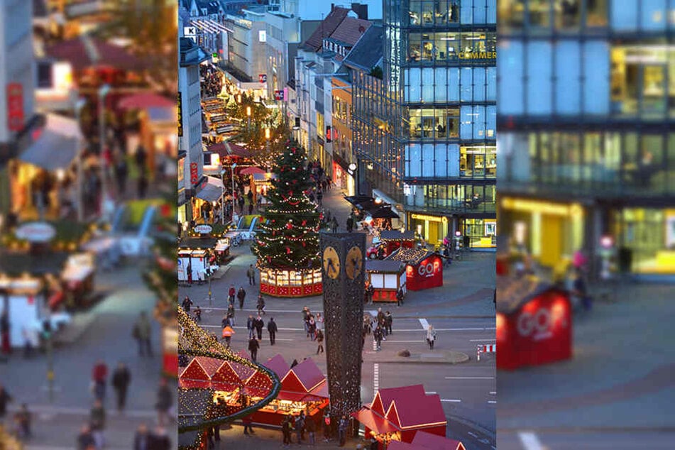 Der Bielefelder Weihnachtsmarkt zieht sich quer durch die Innenstadt – von der Bahnhofstraße über den Jahnplatz bis in die Altstadt.