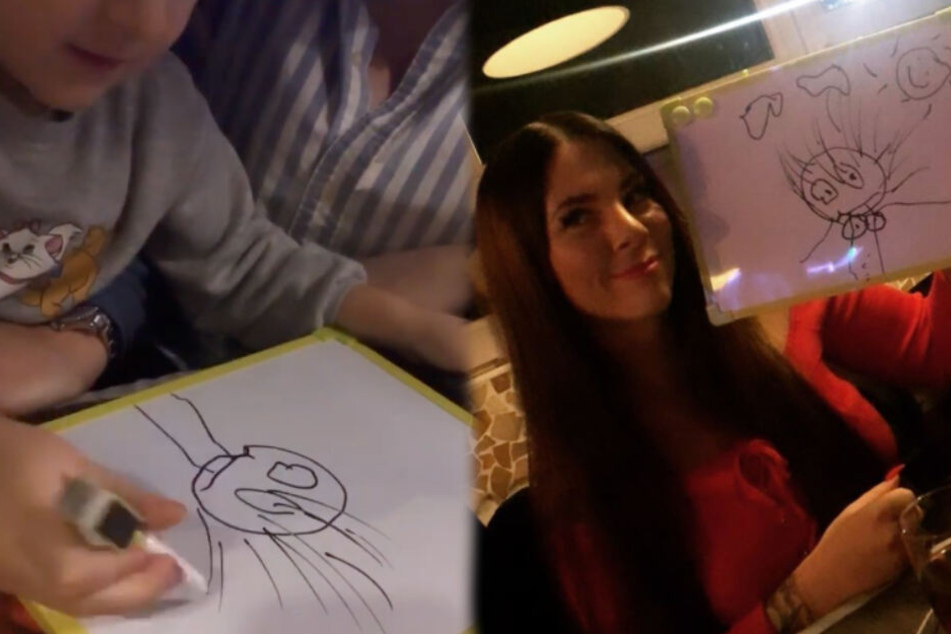 Links entsteht ein Portrait von Jenny Frankhauser, das sie rechts einigermaßen stolz in die Kamera hält. (Fotomontage)