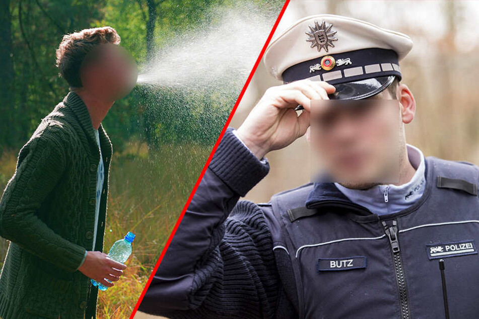 Hier ist es zum Glück nur Wasser! In Minden bekam ein Polizist aber echte Spucke ab (Symbolbild).