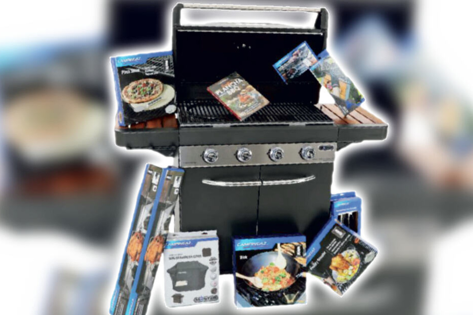 Und obendrauf gibt es dieses hochwertige Grill-Set im Wert von 1.300 Euro.