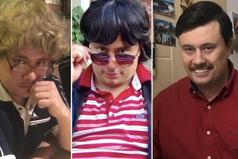 Trägt seine Haare meist offen: Heiko verwandelt sich in seinen Videos in verschiedenste Rollen. (Bildmontage)