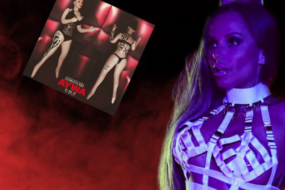 Die Rapperin wirbt mir der Gummipuppen-Aktion für ihr neues Album.
