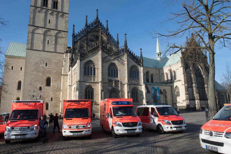 Dutzende Krankenwagen waren bei der Amok-Fahrt in Münster im Einsatz.