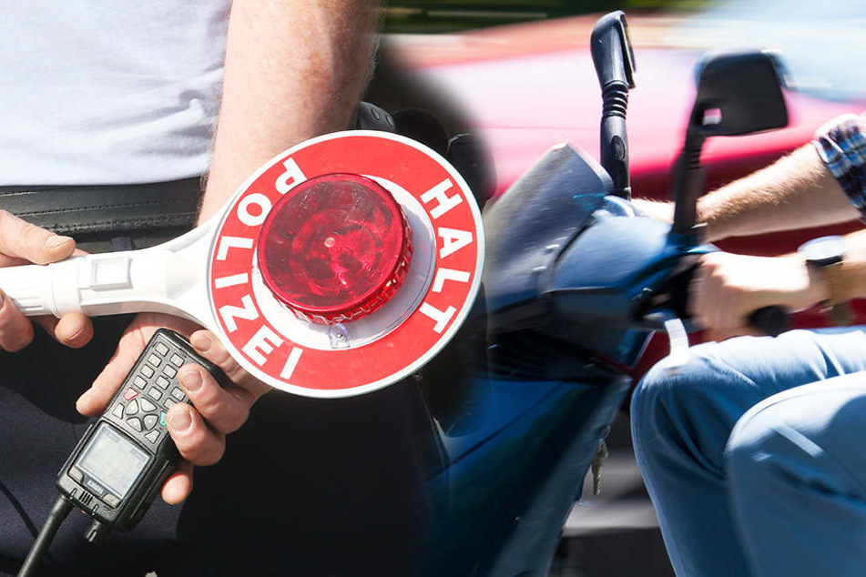 Fotomontage: Ein Rollerfahrer sollte in Oberhausen gestoppt werden und flüchtete. Anschließend fuhr er einen Polizisten um. (Symbolbild)