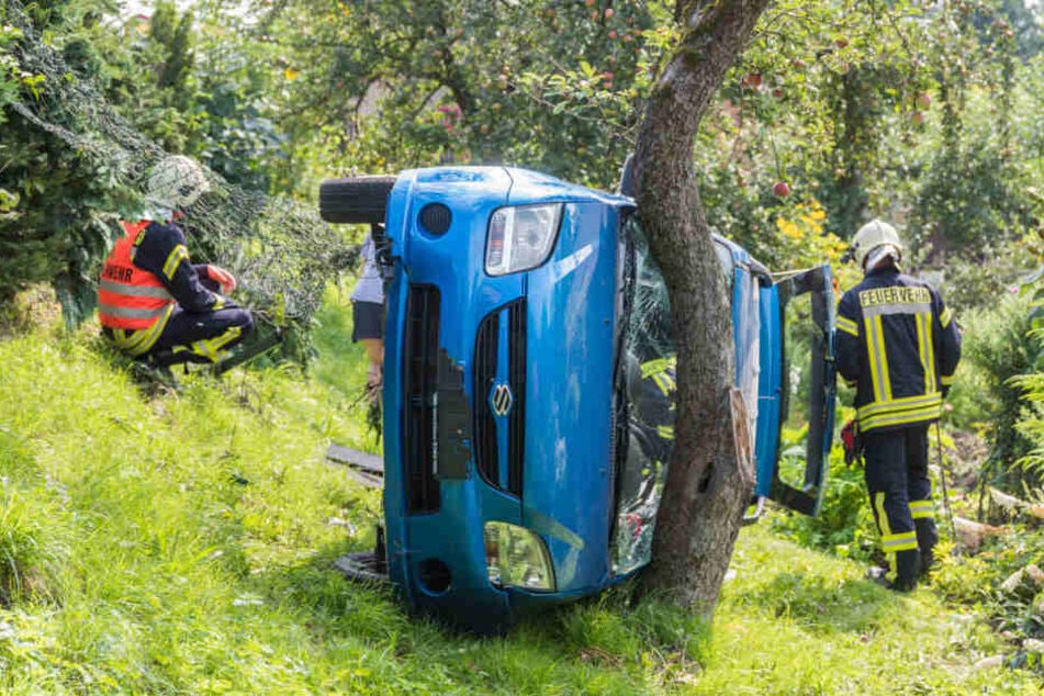 Der Suzuki blieb auf der Seite liegen.