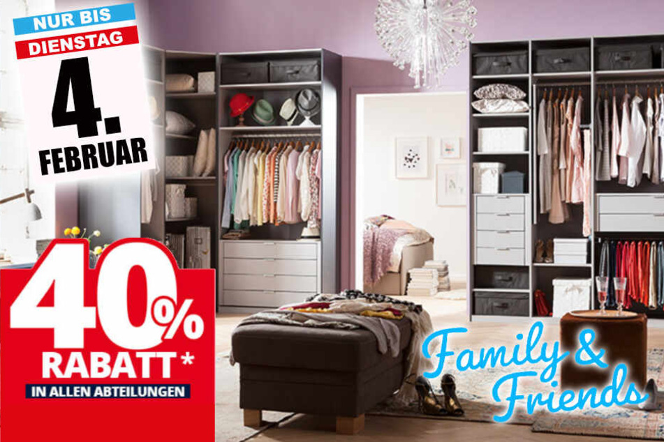 Bis zum 4. Februar bekommt Ihr in allen Abteilungen 40% Rabatt!