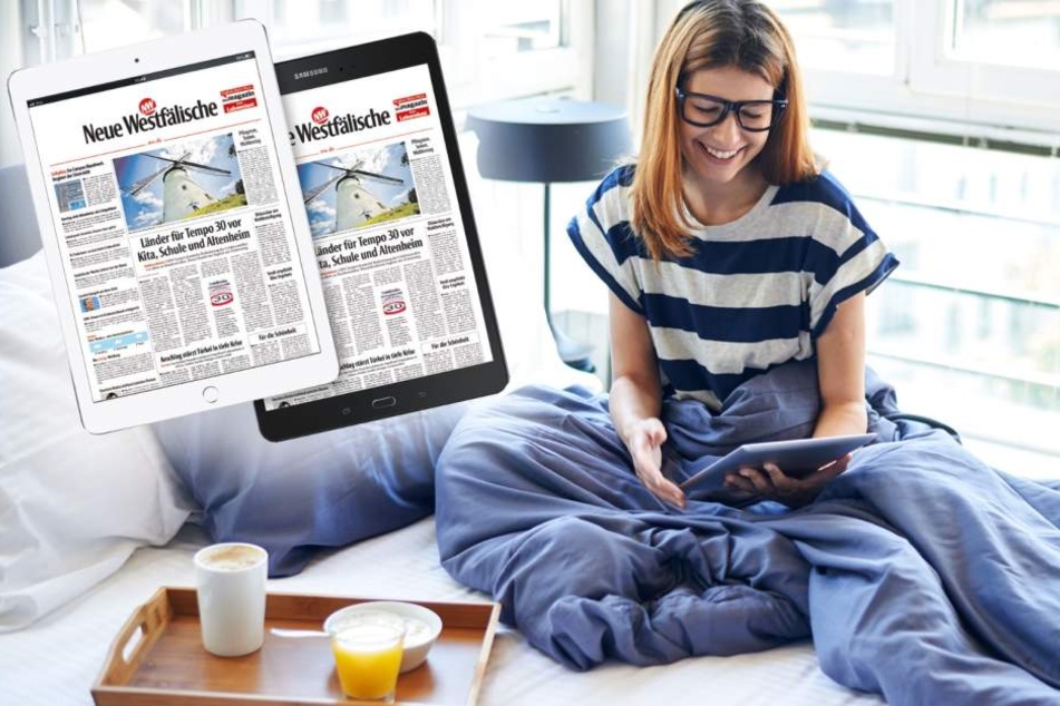 Mit Deinem neuen Tablet kannst Du das E-Paper der Neuen Westfälischen schon im Bett lesen.