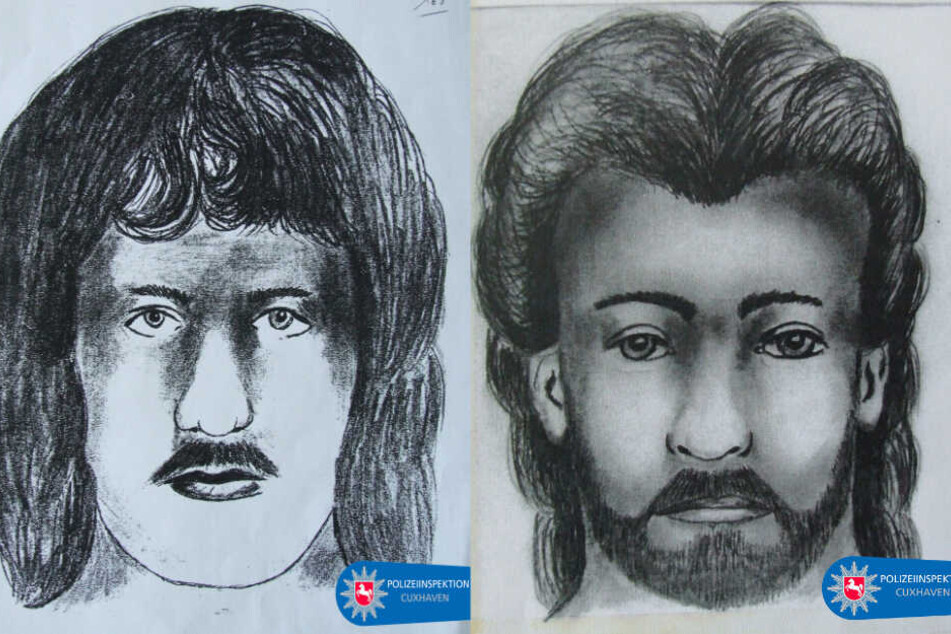 Mit den beiden Phantombilder sucht die Polizei nach dem Mörder. Das linke zeigt den Verdächtigen von 1992, das rechte den von 1993. (Fotomontage)