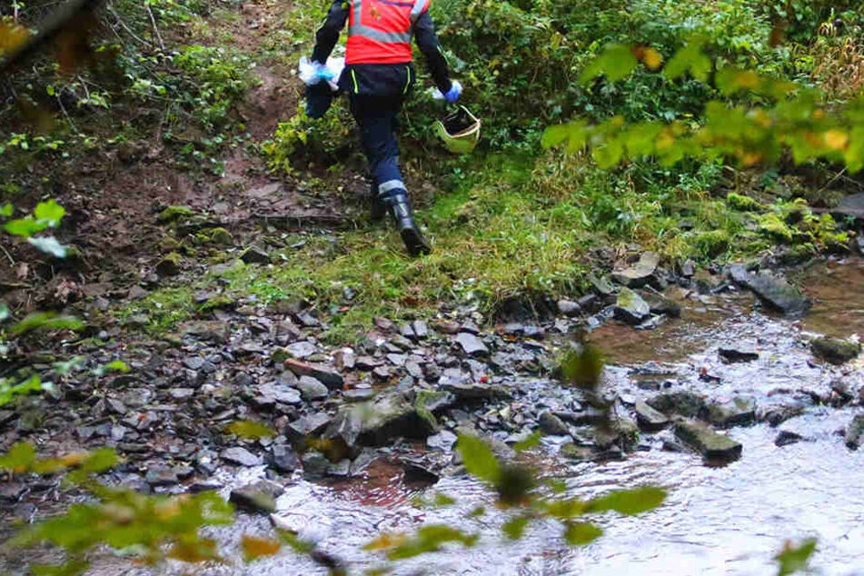 Der Radfahrer stürzte und schlug dabei mit dem Kopf gegen ein Rohr und fiel in den Graben.