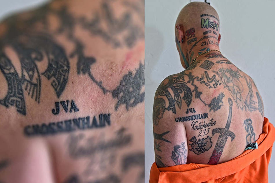Nunmehr 240 Tattoos zieren Osbournes Körper. Eins davon widmete er der JVA Großenhain. "Ich mag mehr", sagt er.