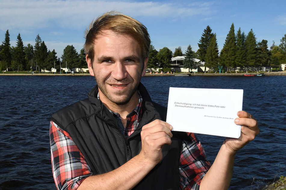 Drohnenpilot Andreas Beier wollte mit den Nackten am Filzteich Frieden schließen.