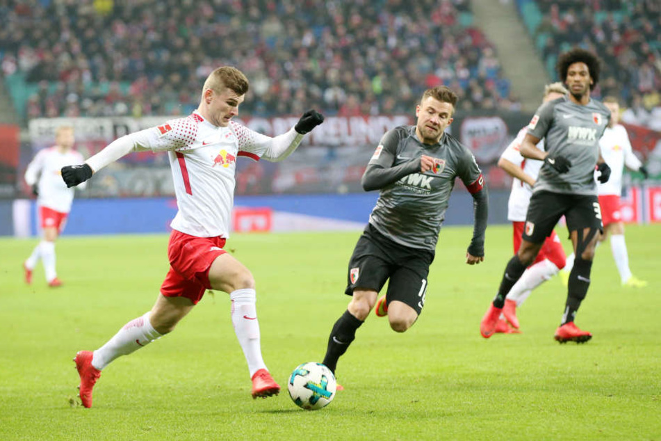 Ackerte viel, blieb aber ohne Tor: RB Leipzigs Topstürmer Timo Werner (l.).