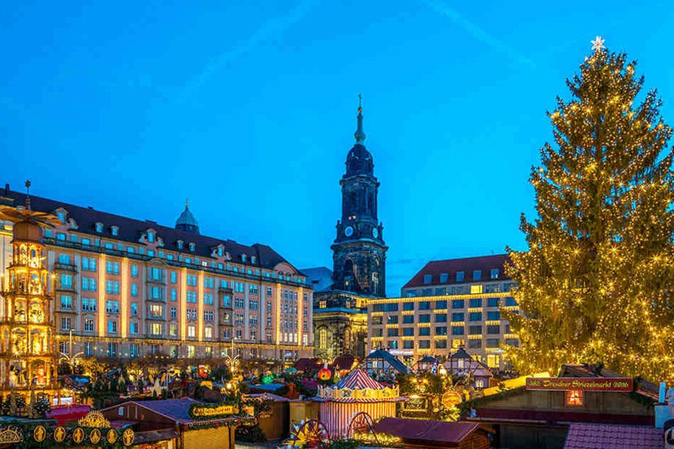 So wunderschön wie bei der Lichterprobe strahlt der Striezelmarkt ab morgen Nachmittag.
