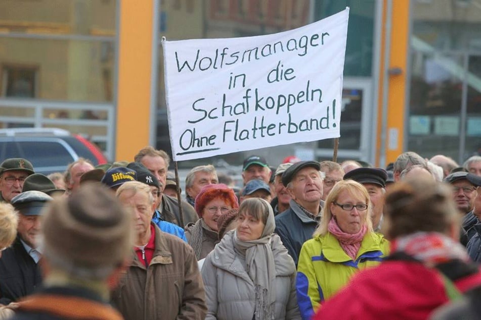 Knapp 200 Menschen demonstrierten gegen die aktuelle Wolfspolitik.