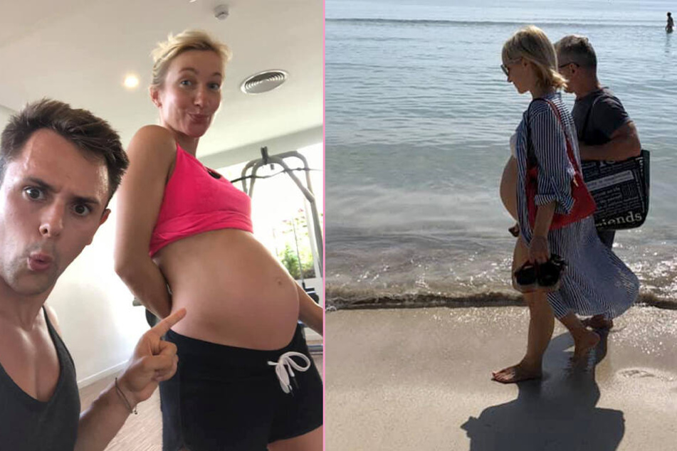 Egal ob sportlich im Fitnessraum oder entspannt am Strand: Der wachsende Babybauch ist derzeit Aljona Savchenkos schönstes Accessoire.