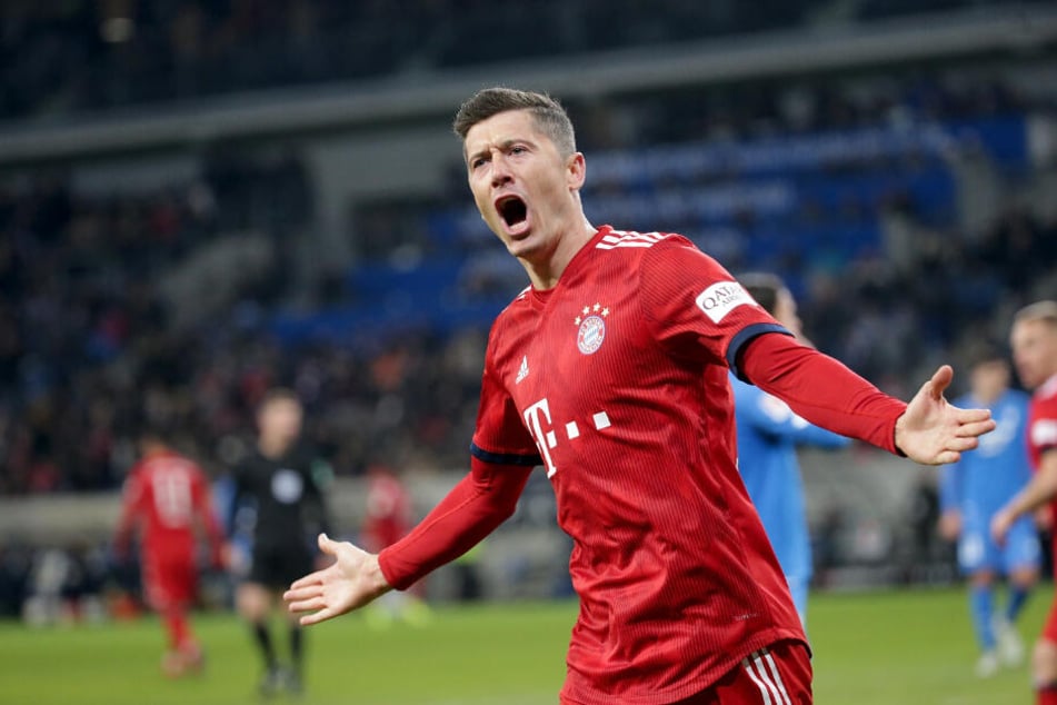 Robert Lewandowski nach seinem Treffer gegen Hoffenheim.