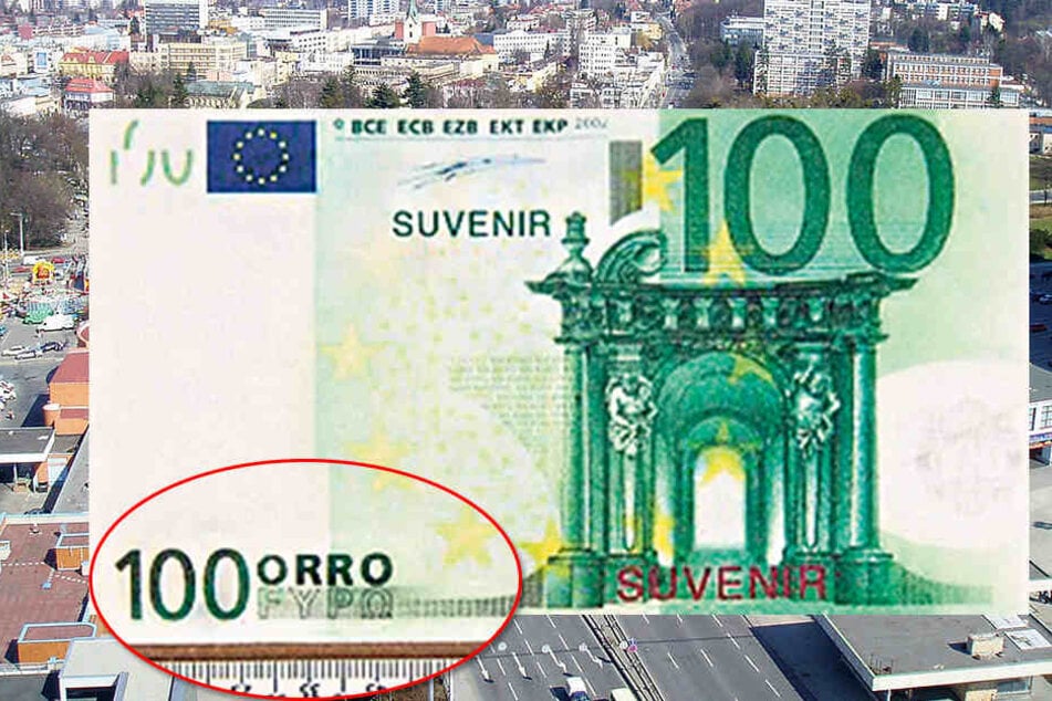 Der 100-Orro-Schein verkaufte sich trotz „Suvenir“-Hinweis geradezu bestens ...