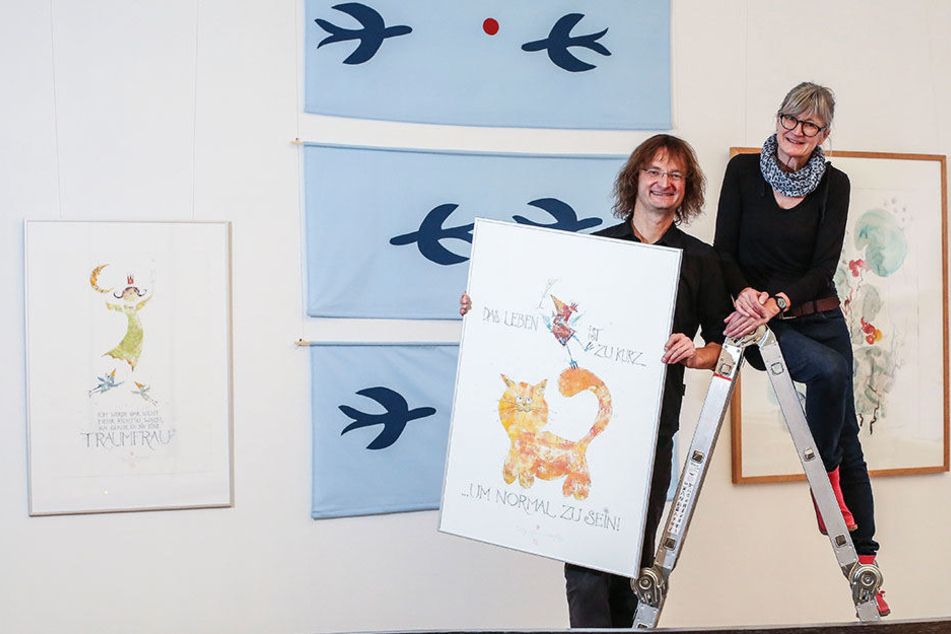 Privat und in der Kunst ein Paar: Kay "Leo" Leonhardt und Gaby Bachmann in der Hauskapelle des Kempinski.