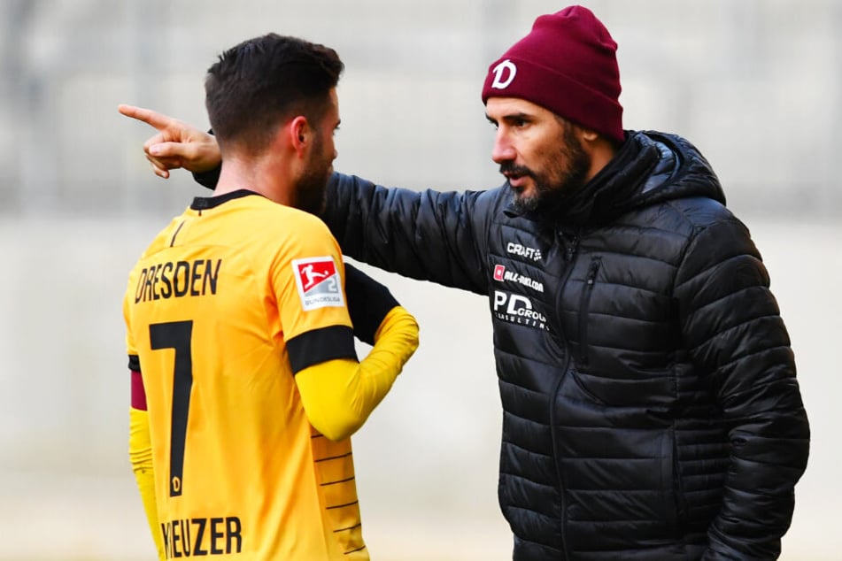 Schickt Dynamo-Trainer Cristian Fiel (r.) Niklas Kreuzer beim HSV ins Rennen?