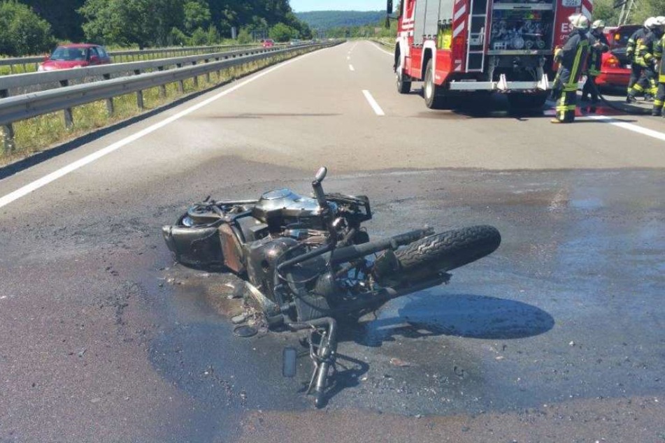 Die Maschine fing nach dem Unfall Feuer.